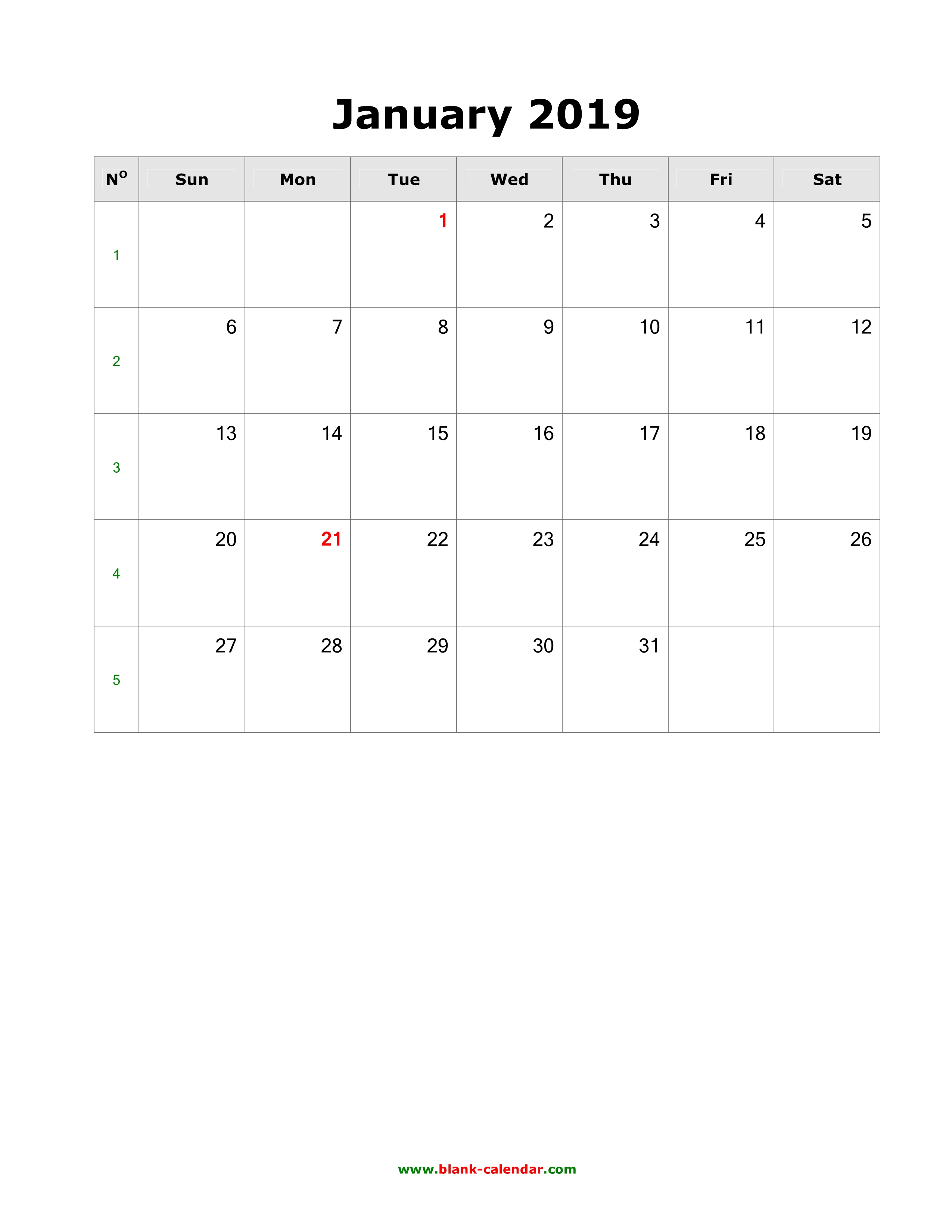 download blank calendar 2019 12 pages one month per page one week blank calendar