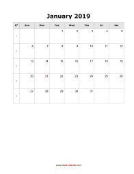 january 2019 blank calendar calendar blank portrait