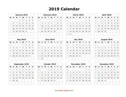 2019 Calendar Template - FREE DOWNLOAD