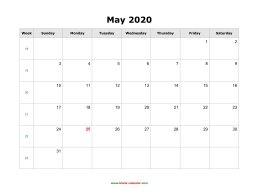 may 2020 blank calendar calendar blank landscape