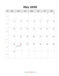 may 2020 blank calendar calendar holidays blank portrait