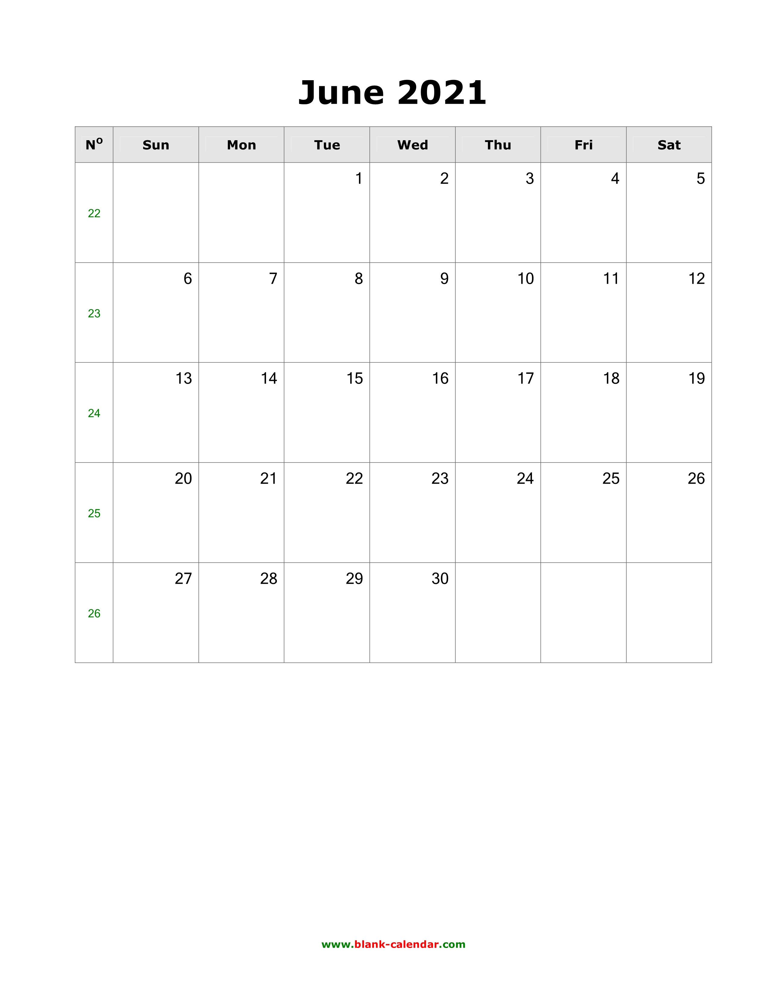 Printable Calendar June 2021 Calendar With Holidays