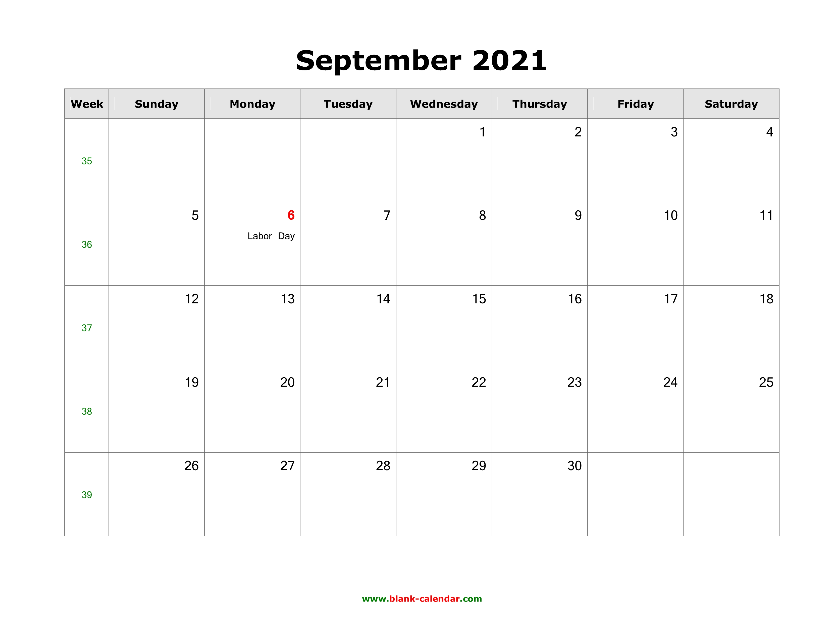 2021 September Calendar With Holidays | 2022 Calendar