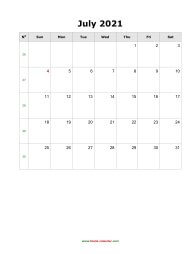 blank july calendar 2021 portrait