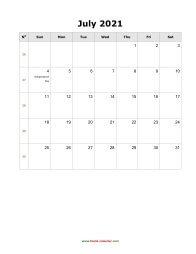 july 2021 blank calendar calendar holidays blank portrait