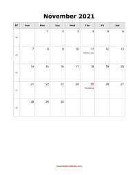 november 2021 blank calendar calendar holidays blank portrait