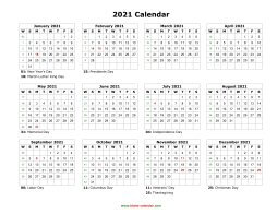 26+ Free Printable Yearly Calendar 2021 Pdf Pics