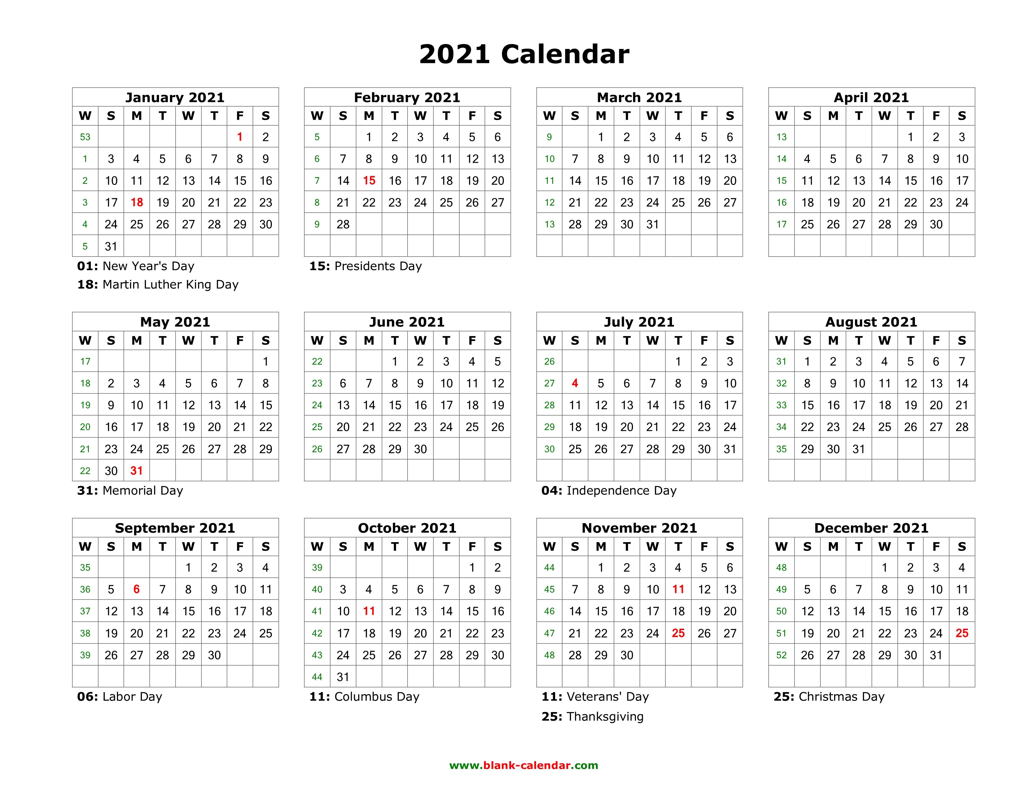 Featured image of post Free Printable Calendar 2021 With Holidays Usa / Local holidays are not listed.