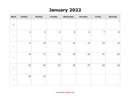 Blank Calendar 2022 | Free Download Calendar Templates