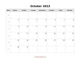 october 2022 blank calendar calendar blank landscape