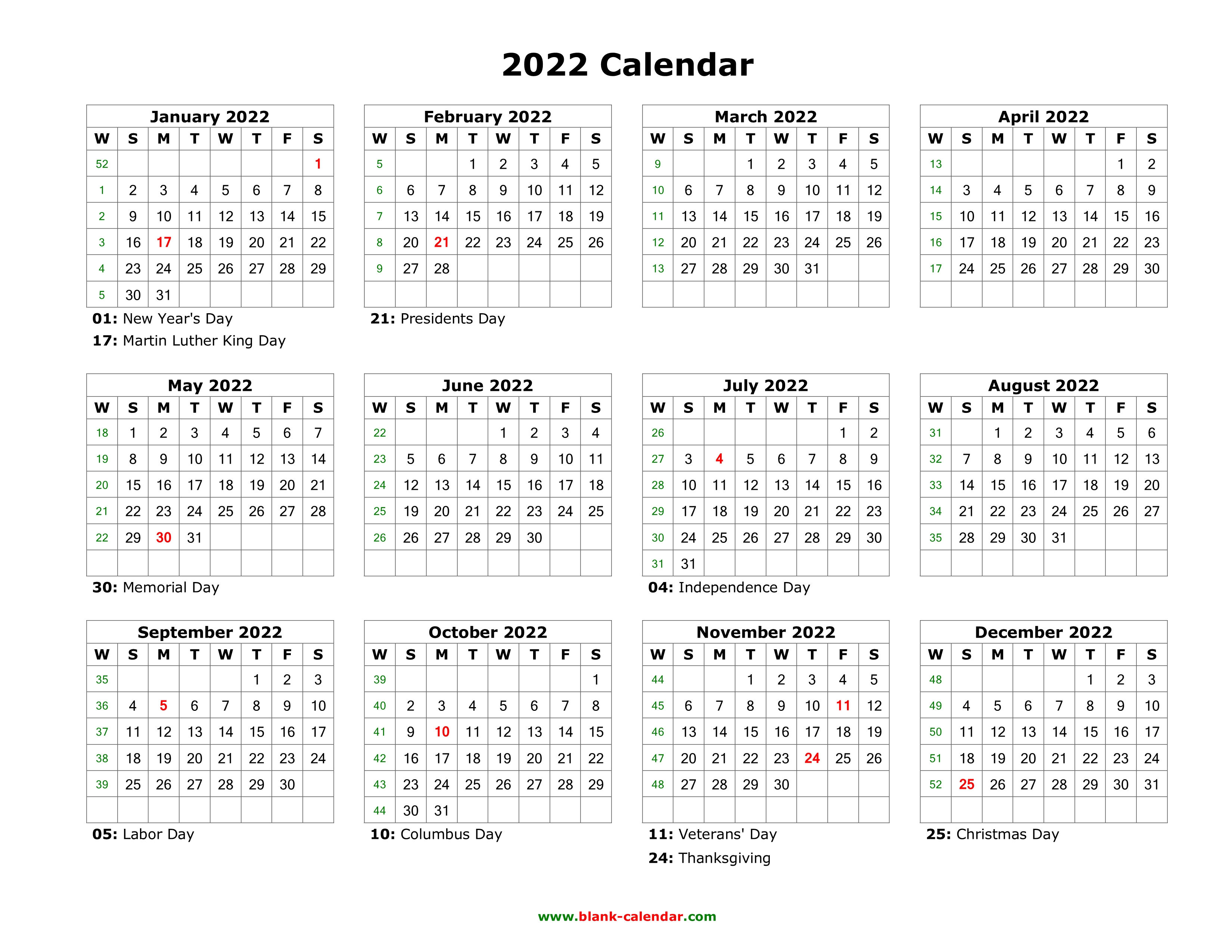 Printable Calendar 2022 Free Cute Printable Calendar 2022 22ytw154