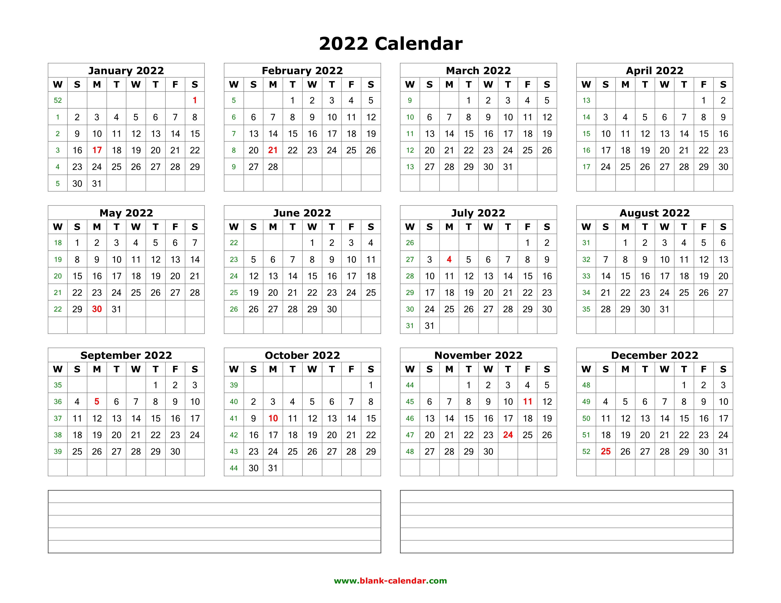 2022:Broadcast:Calendar With Notes Section - April Calendar 2022