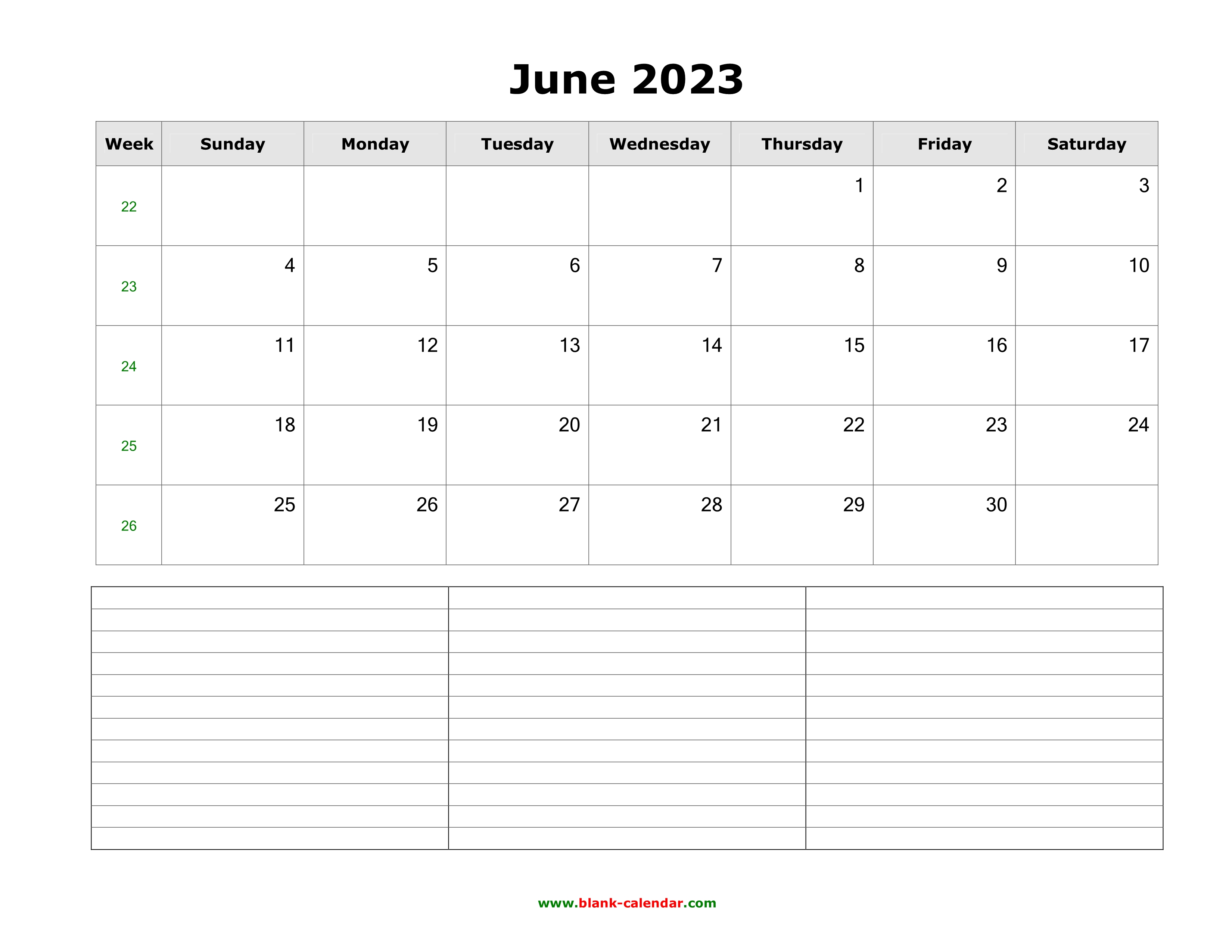 download-june-2023-blank-calendar-with-space-for-notes-horizontal