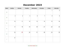 december 2023 blank calendar calendar blank landscape