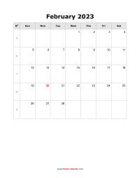 february 2023 blank calendar calendar blank portrait