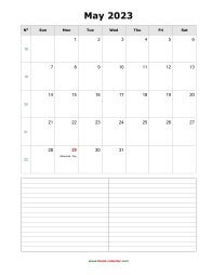 may 2023 blank calendar calendar notes blank portrait