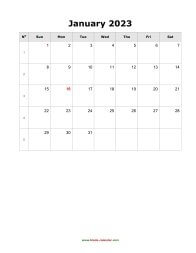 Blank Calendar 2023 (12 pages, vertical)