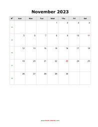 november 2023 blank calendar calendar blank portrait