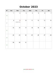 october 2023 blank calendar calendar holidays blank portrait
