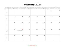 february 2024 blank calendar calendar holidays blank landscape