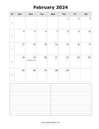 february 2024 blank calendar calendar notes blank portrait