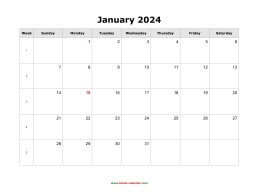 Blank Calendar 2024 (12 pages, horizontal)