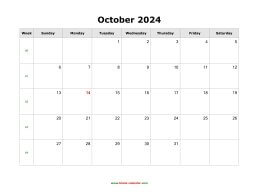 october 2024 blank calendar calendar blank landscape