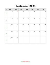 blank september calendar 2024 portrait
