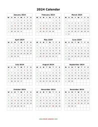 blank calendar 2024 yearly calendar blank portrait