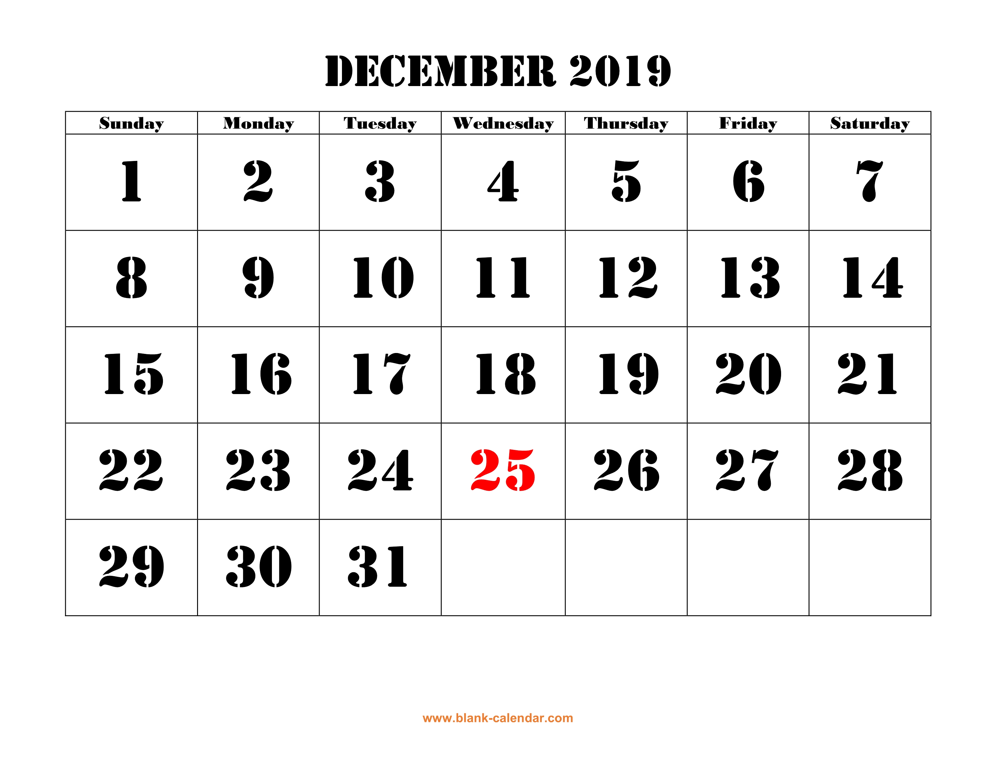free-download-printable-december-2019-calendar-large-font-design