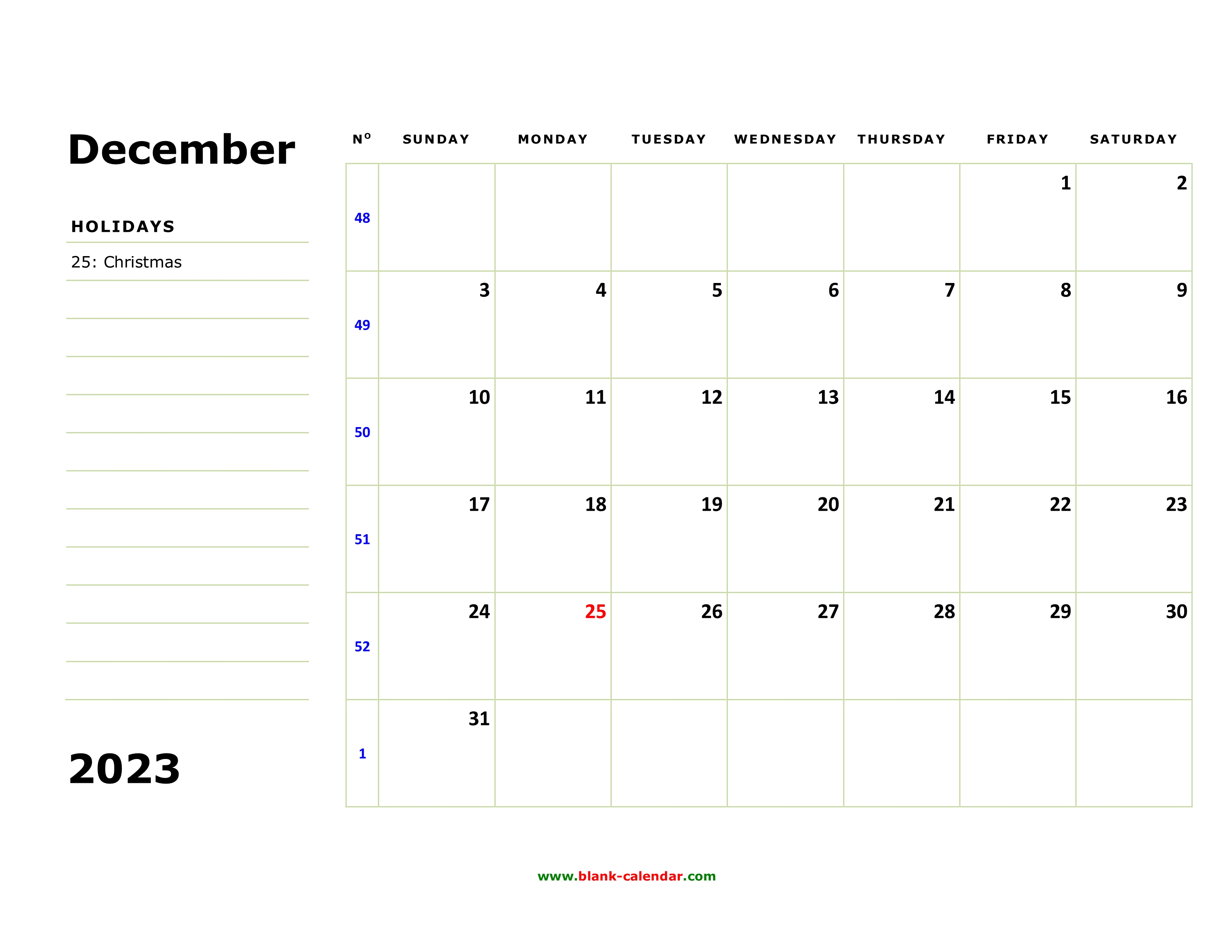 free download printable december 2023 calendar large box holidays