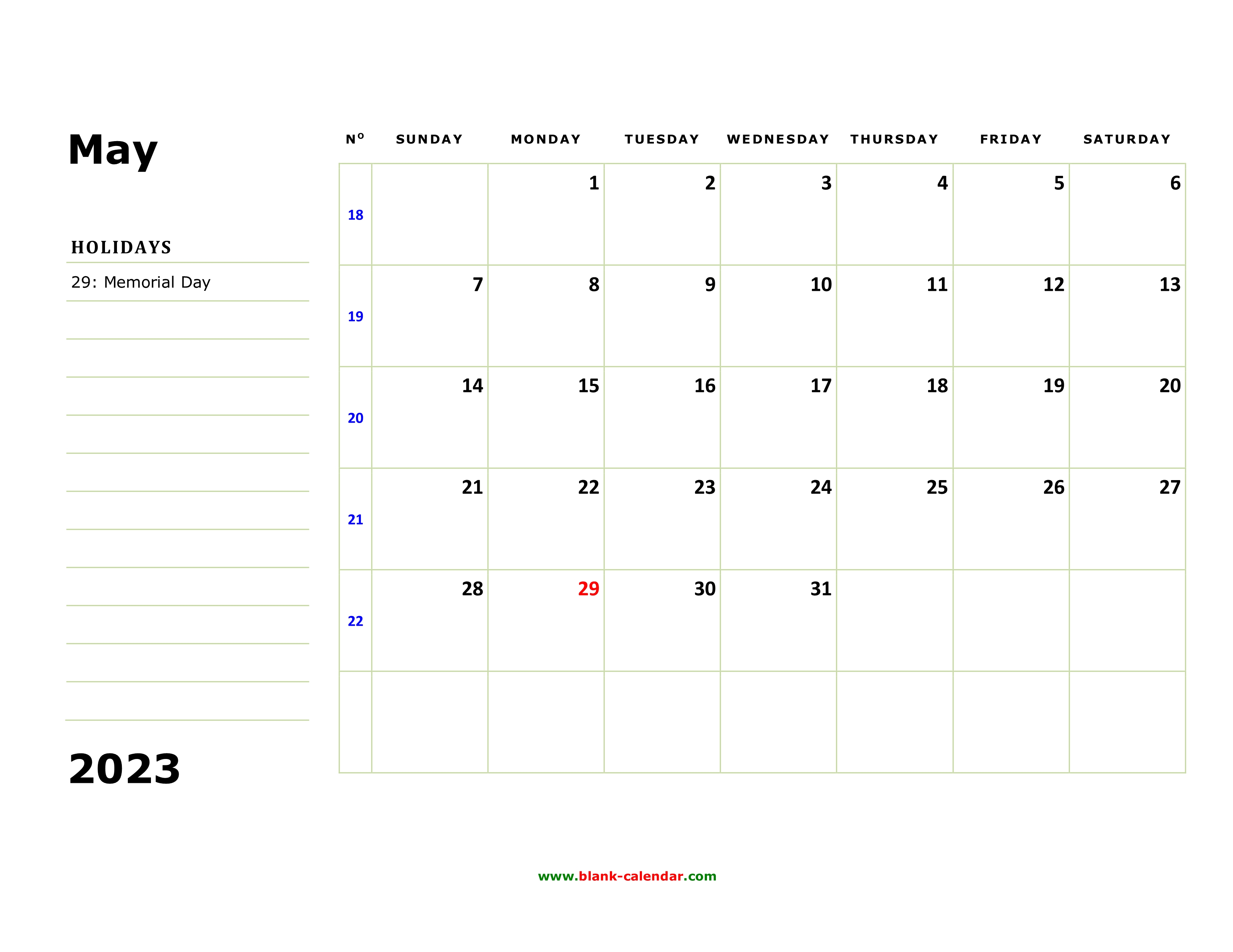 Download Printable May 2023 Calendars Gambaran