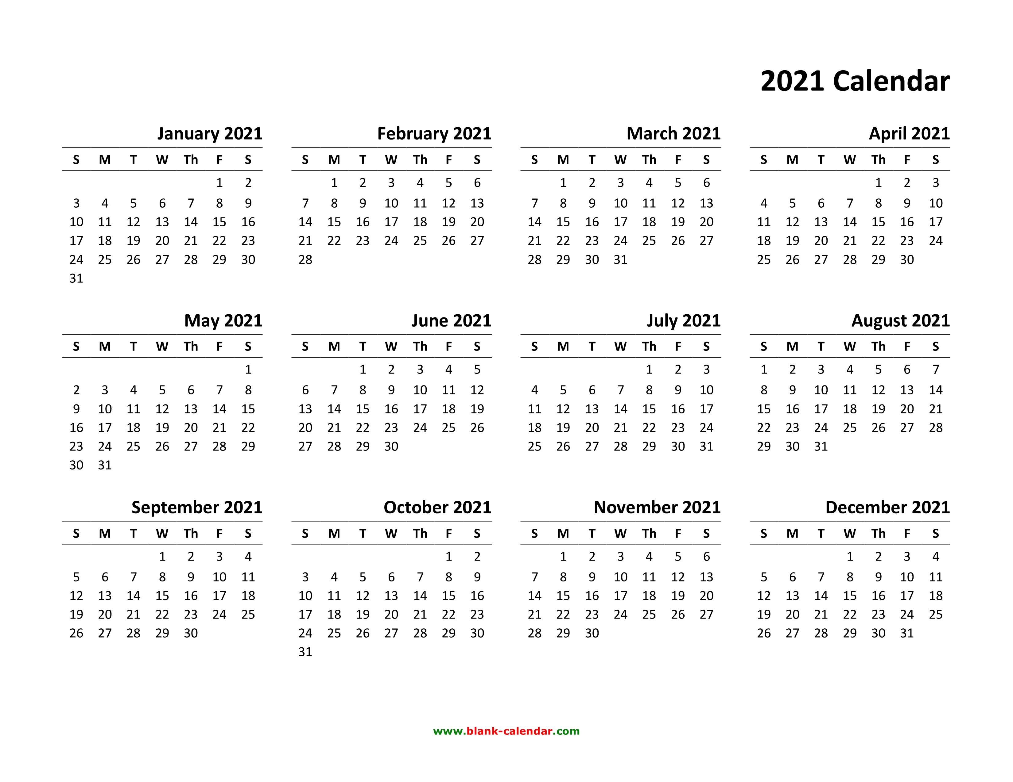 free 2021 calendar download Yearly Calendar 2021 Free Download And Print free 2021 calendar download