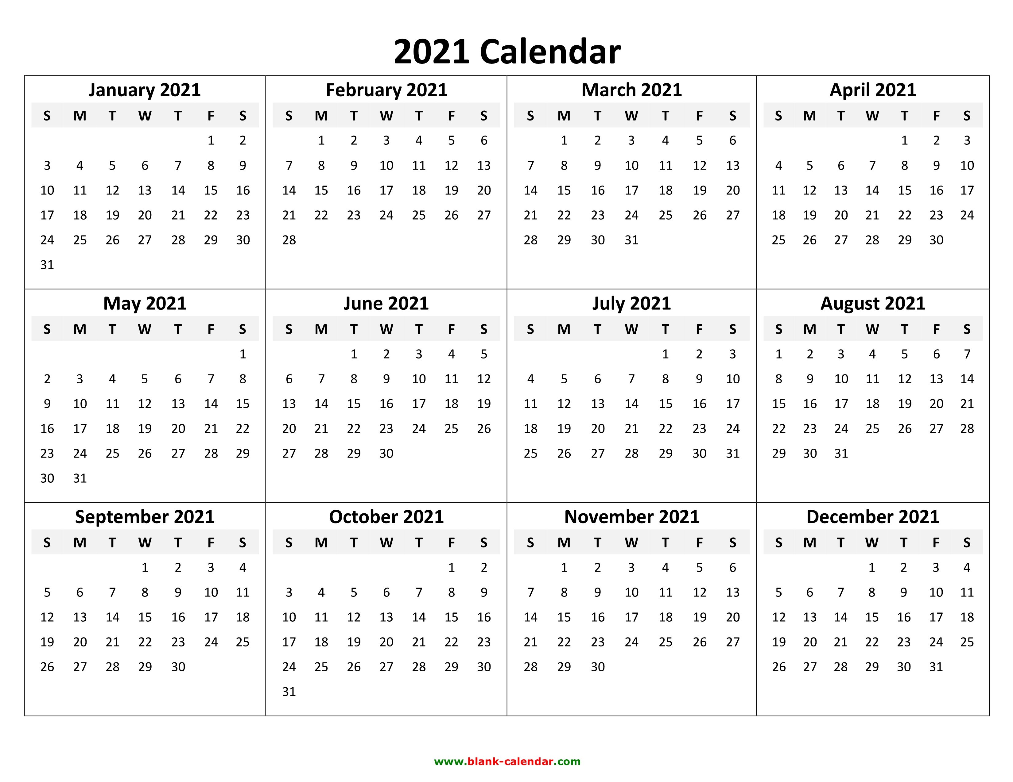 Blank Calendar July 2021 Printable Pdf 2022