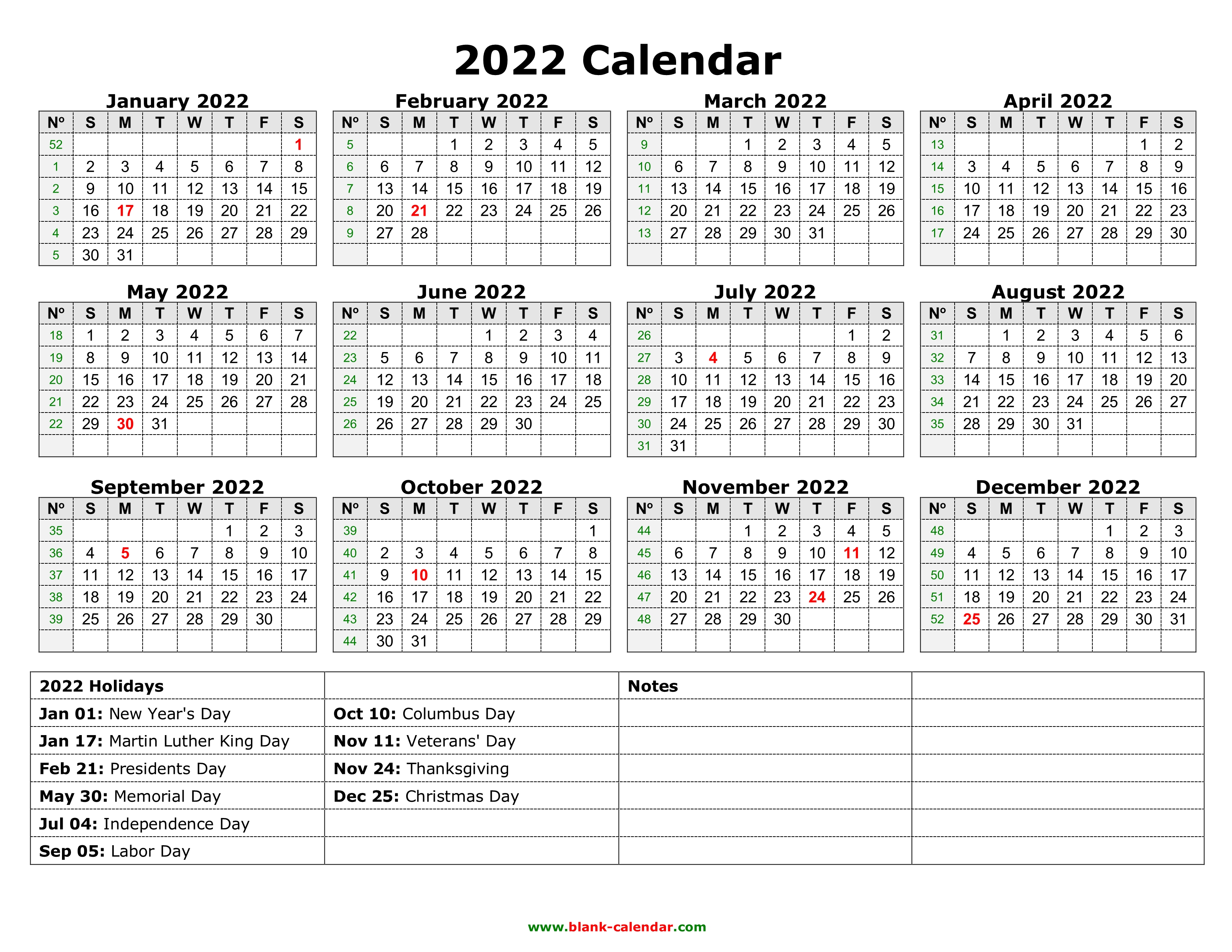 43+ 2022 Calendar With Week Numbers Printable Pdf Background