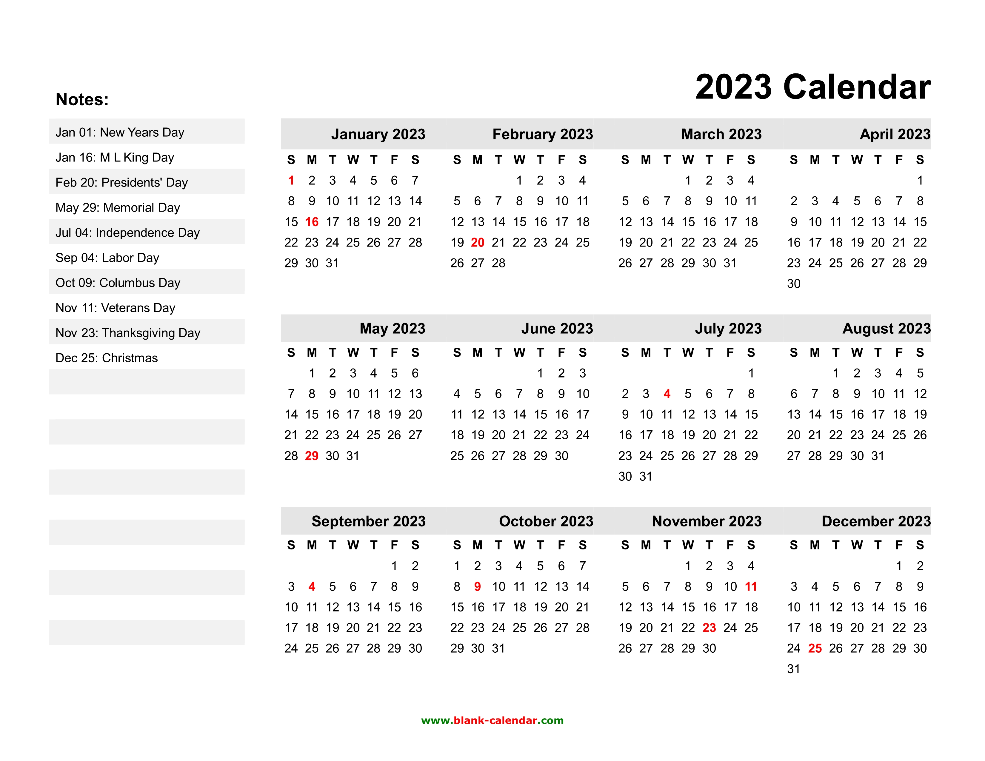 2023 united states calendar with holidays - 2023 calendar templates and