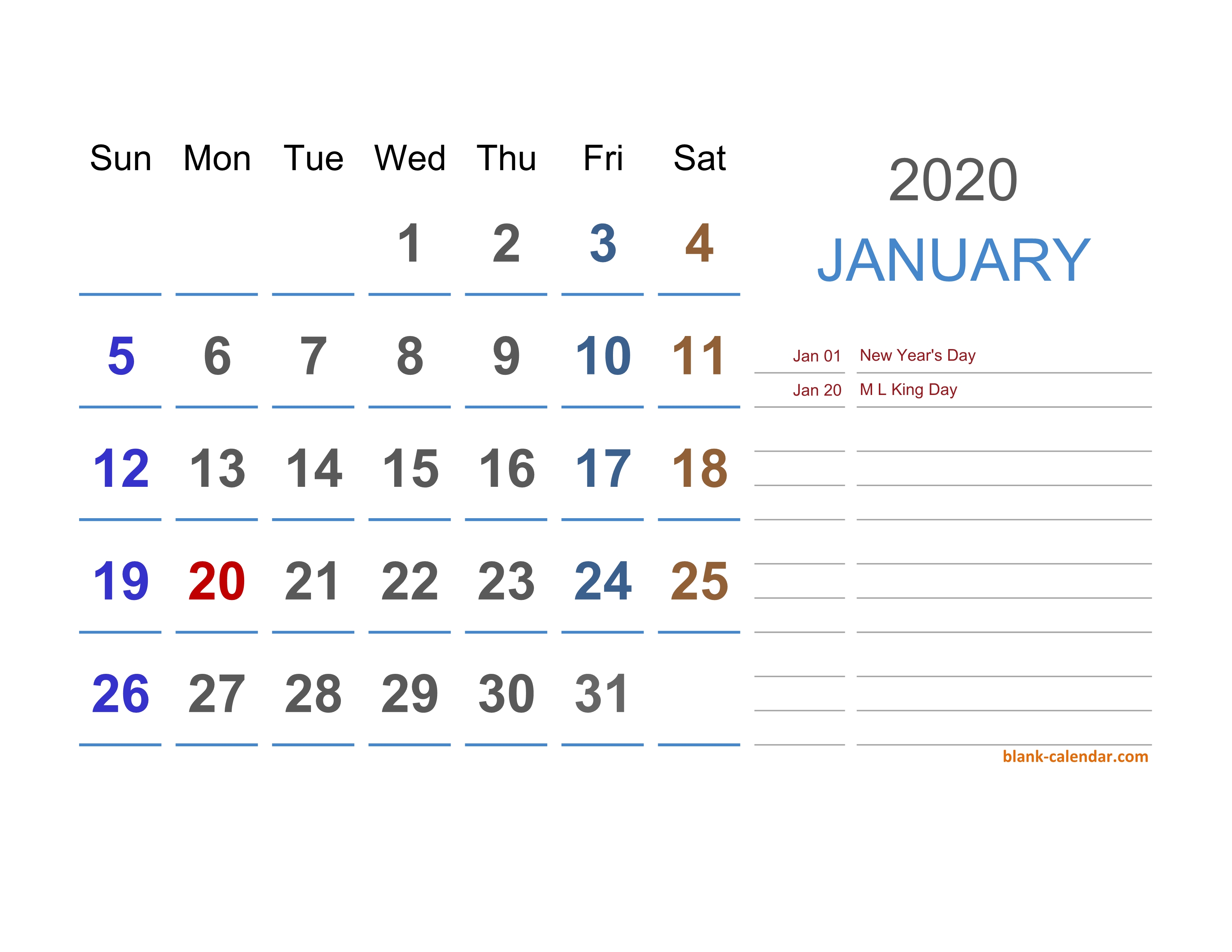 2020 Excel Calendar Free Download Excel Calendar Templates