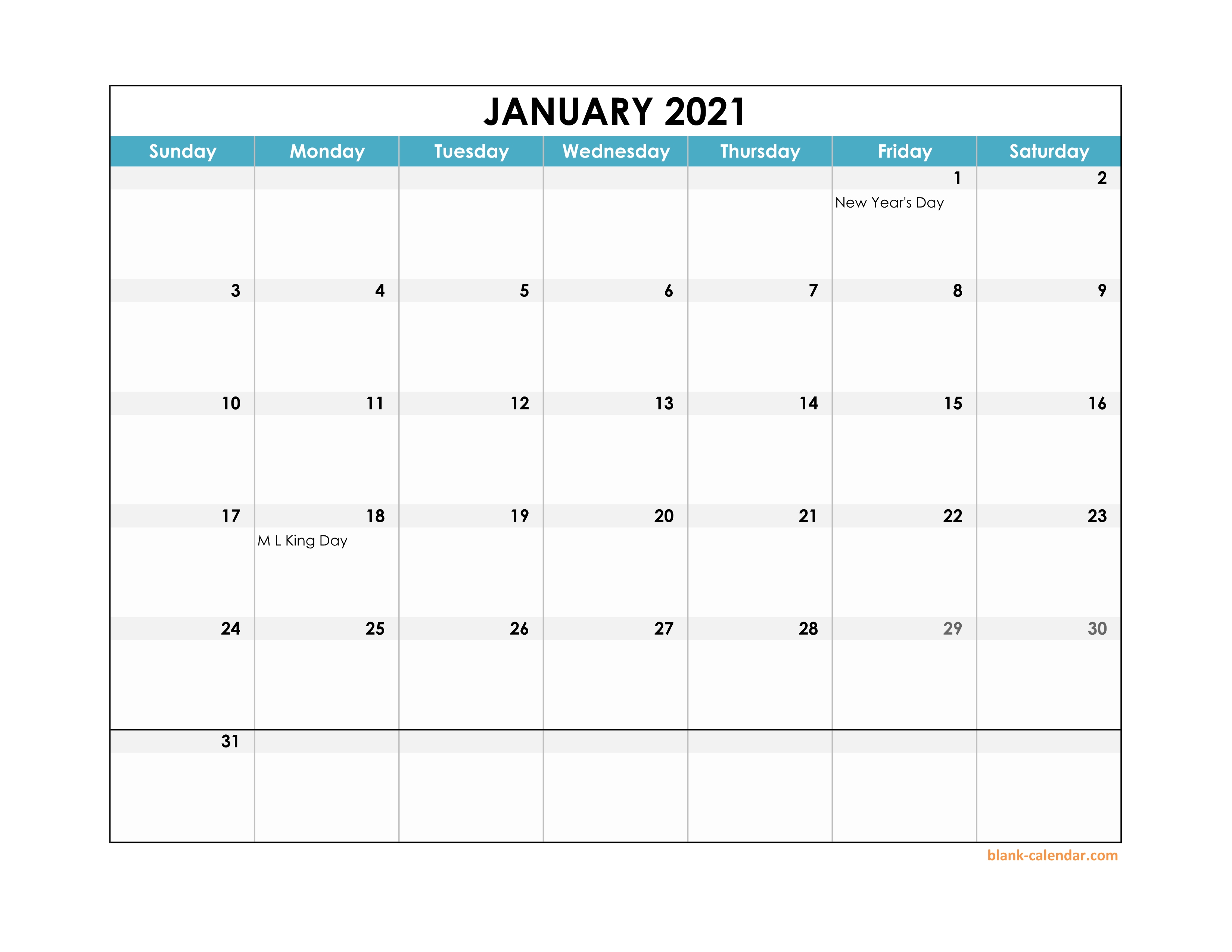 2021 Excel Calendar With Holidays - Calendar 2021