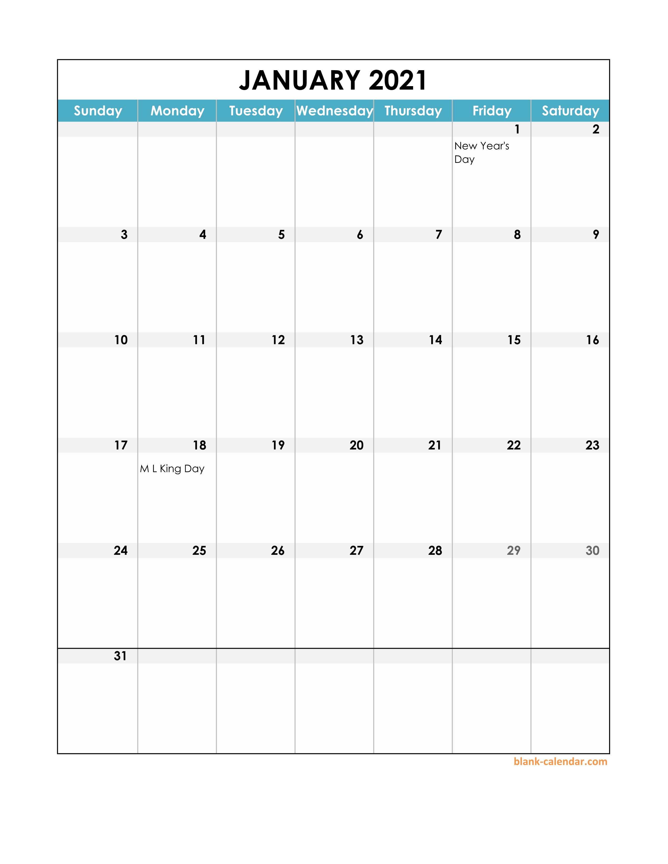 Free Printable Vertical Monthly Calendar 2021 Free Letter Templates