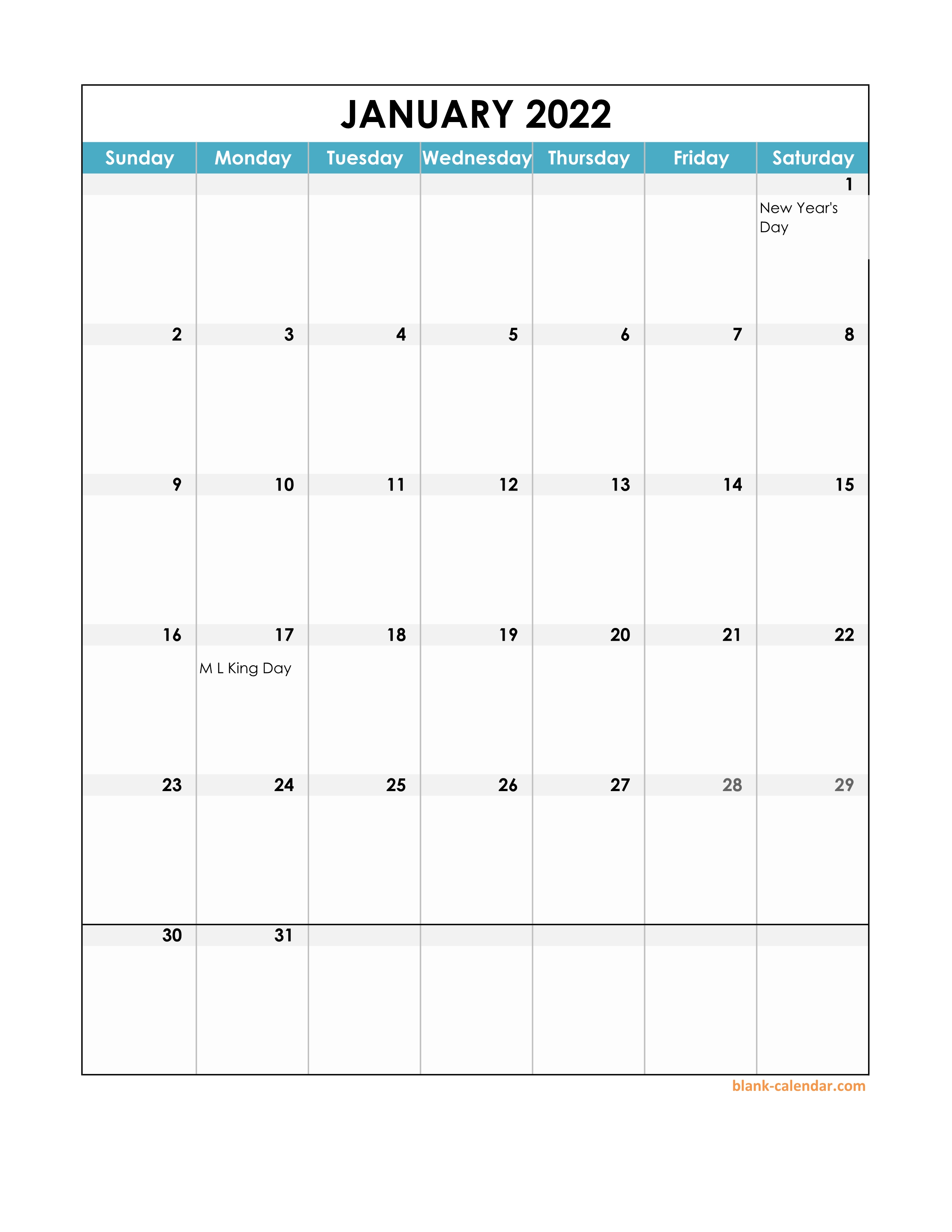 Free Download 22 Excel Calendar Full Page Table Grid Us Holidays Vertical