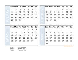 2023 excel calendar, four month in landscape format