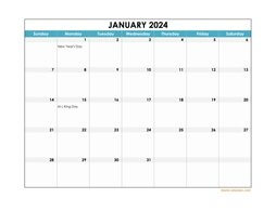 2024 excel calendar large boxes in the grid