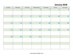 monthly calendar 2018 template 03