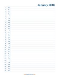 monthly calendar 2018 template 06