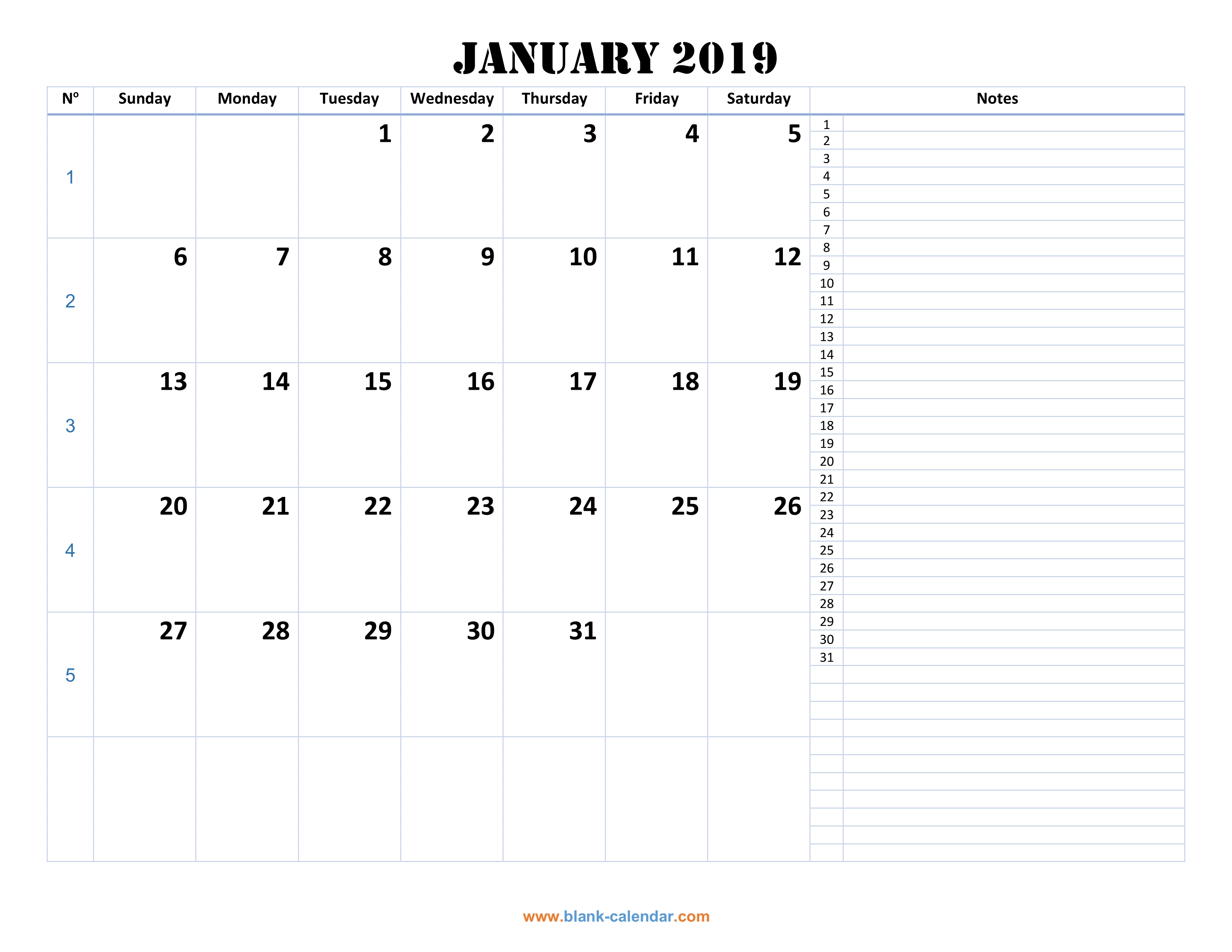 Monthly Calendar 2019 Free Download Editable And Printable