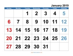 monthly calendar 2019 template 01