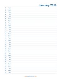 monthly calendar 2019 template 06