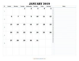 monthly calendar 2019 template 04