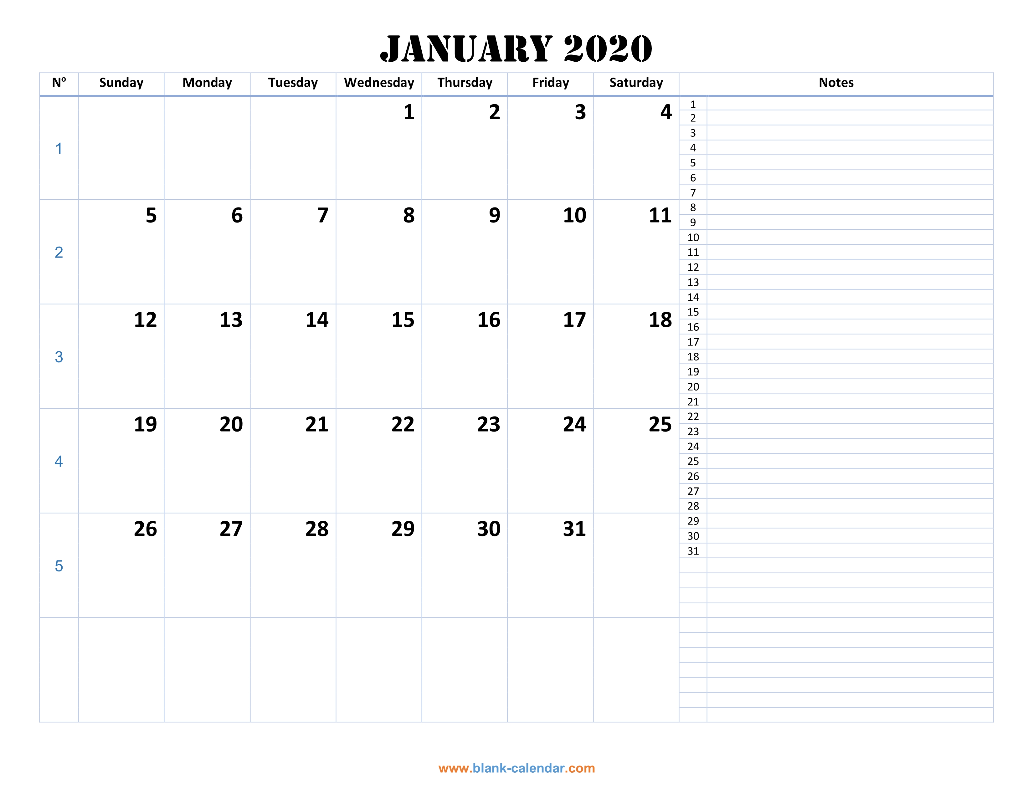 Get Google Printable Monthly Calendar 2020 PNG