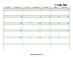 monthly calendar 2020 template 03